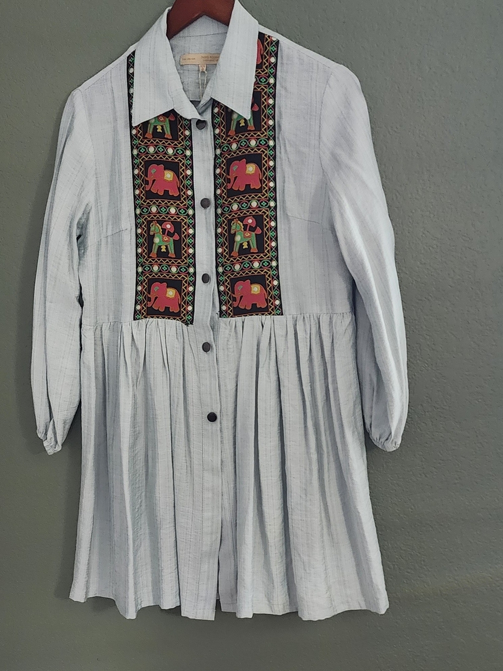 Pars Pooshak Elephant Embroidered Tunic Dress – Size 3